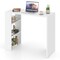 White Engineered Wood Computer Desk with 3 Open Shelves for Small Spaces